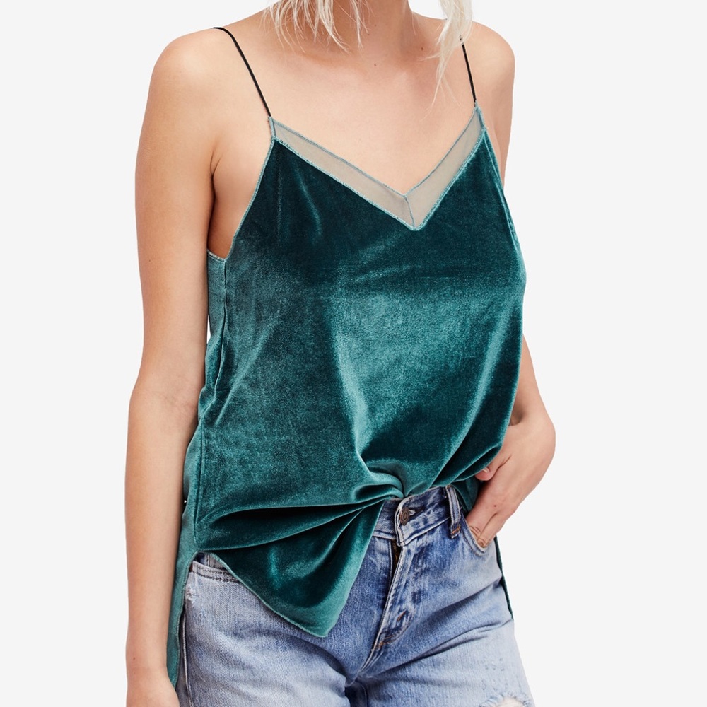 Free People Adjustable Velvet Cami